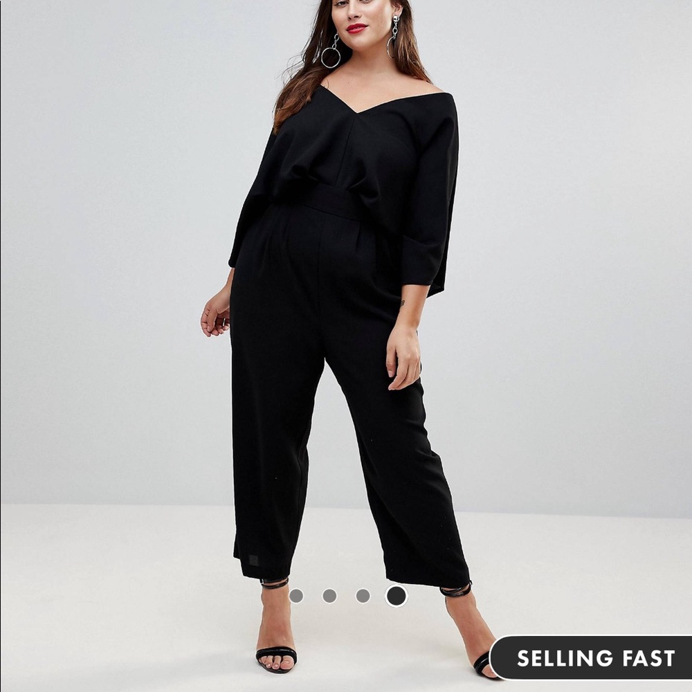 ASOS Curve Kimono Sleeve Jumpsuit with Peg Leg